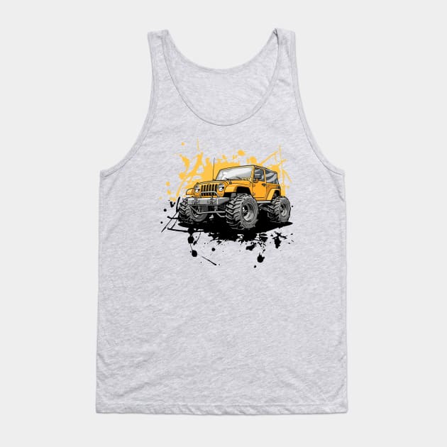 Off-Road 4x4 Vehicles in Graffiti Cartoon Style Tank Top by irfankokabi